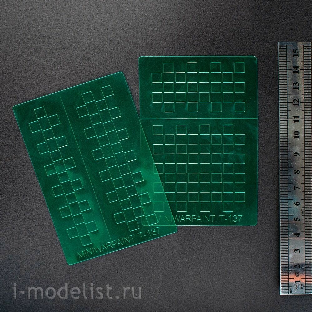 T-137 MiniWarPaint Трафарет окрасочный клетки 6мм, размер М