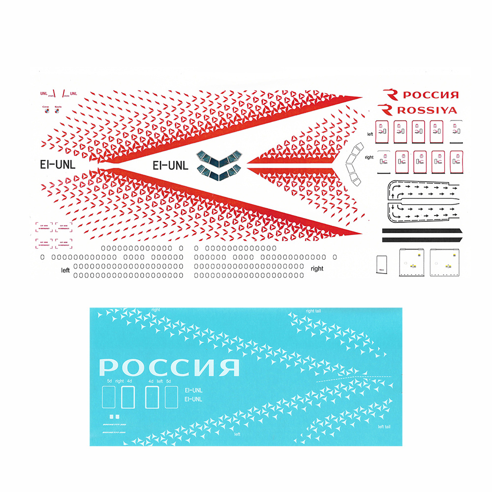 PDL14409 PasDecals 1/144 Лазерная декаль на авиалайнер 777-300 Россия
