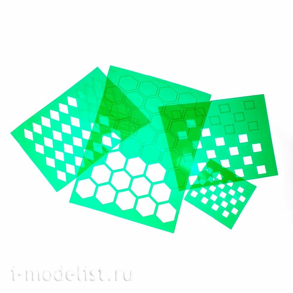 T-162 MiniWarPaint Трафарет окрасочный камуфляж клетки 5мм, размер S