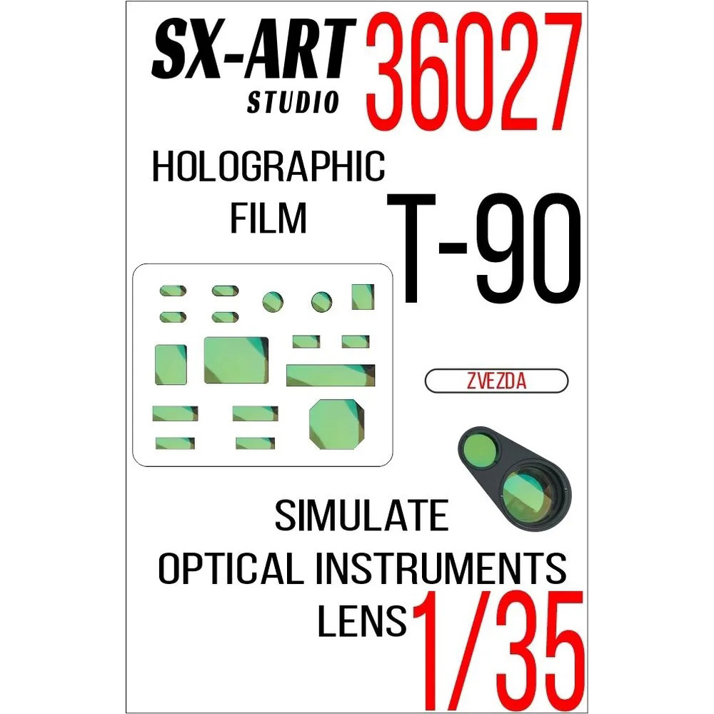 36027 SX-Art 1/35 Imitation of the inspection devices of the T-90 tank green (Zvezda)