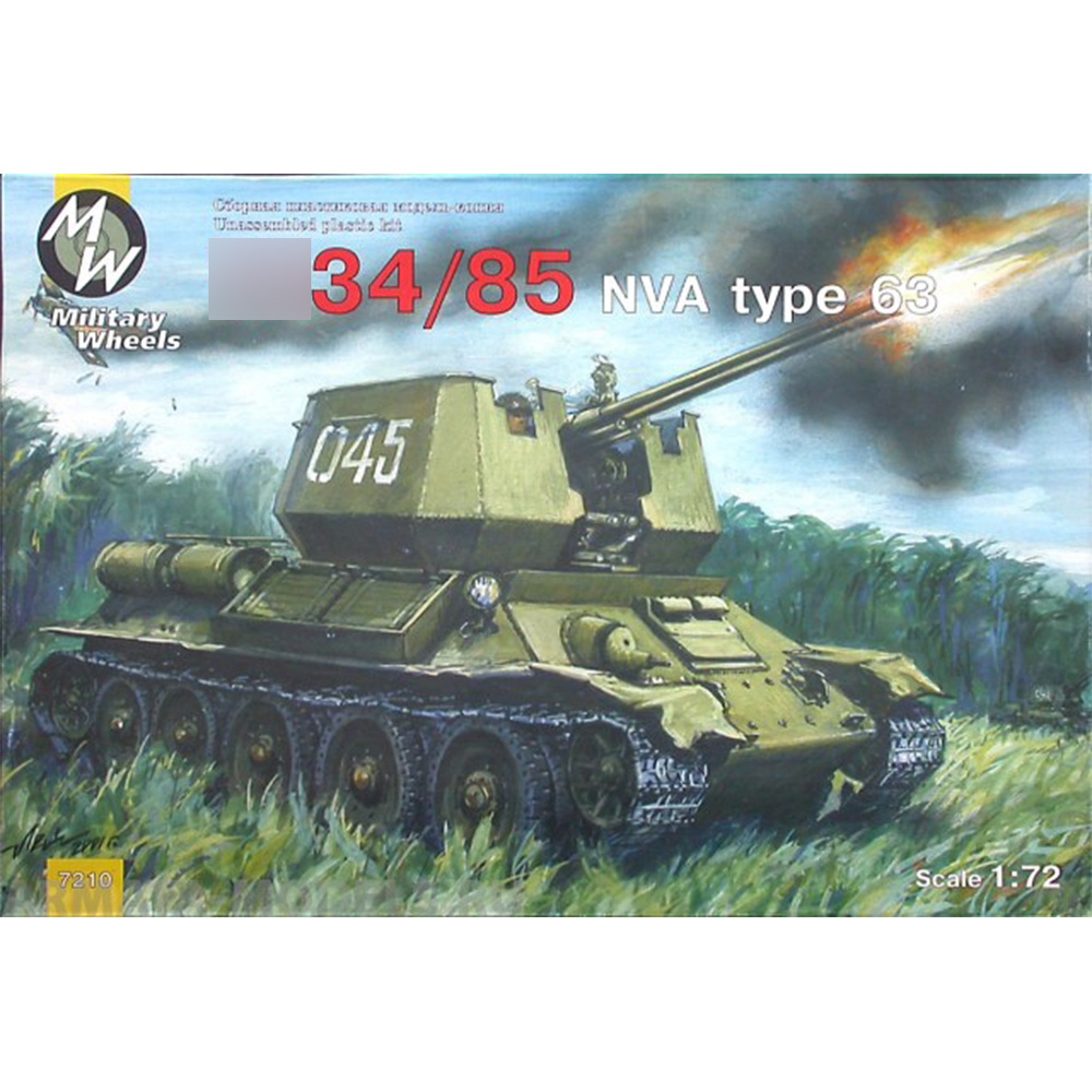 7210 Military Wheels 1/72 Tank 34/85 tank on NVA type 63