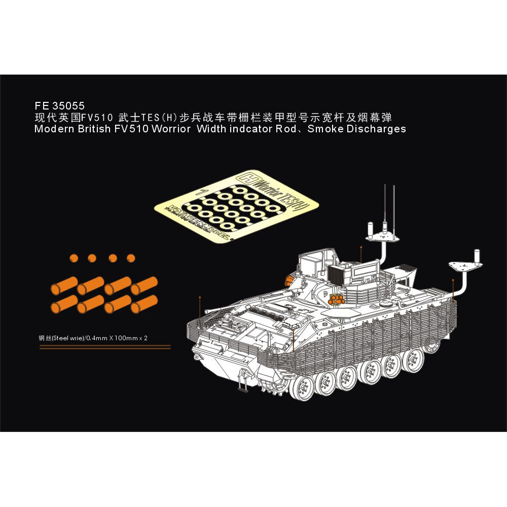 FE35055 Voyager Model 1/35 Photo Etching for Modern British FV510 Warrior Width indicator Rod Smoke Discharges