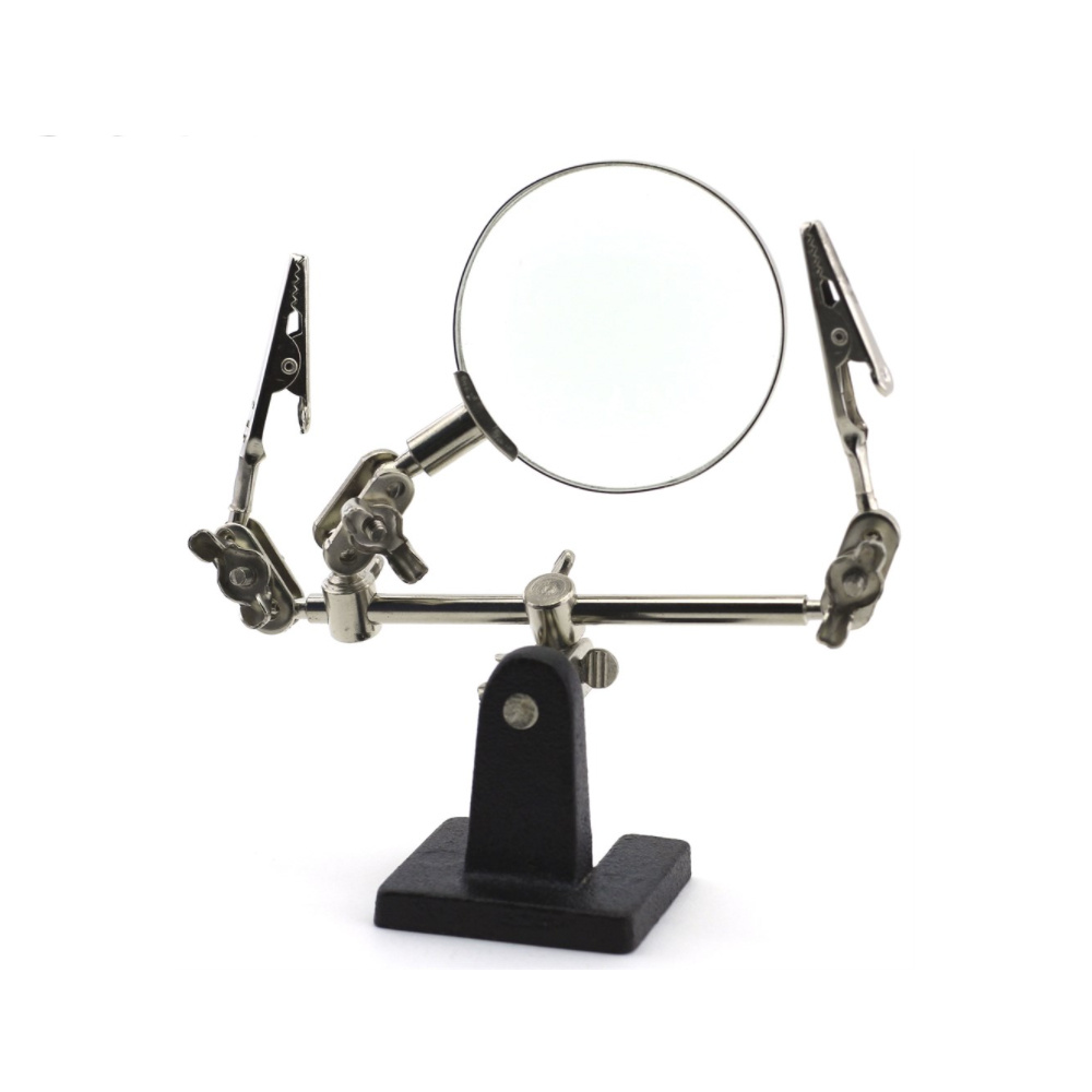 1361 JAS Stand holder with magnifying glass 2 clips