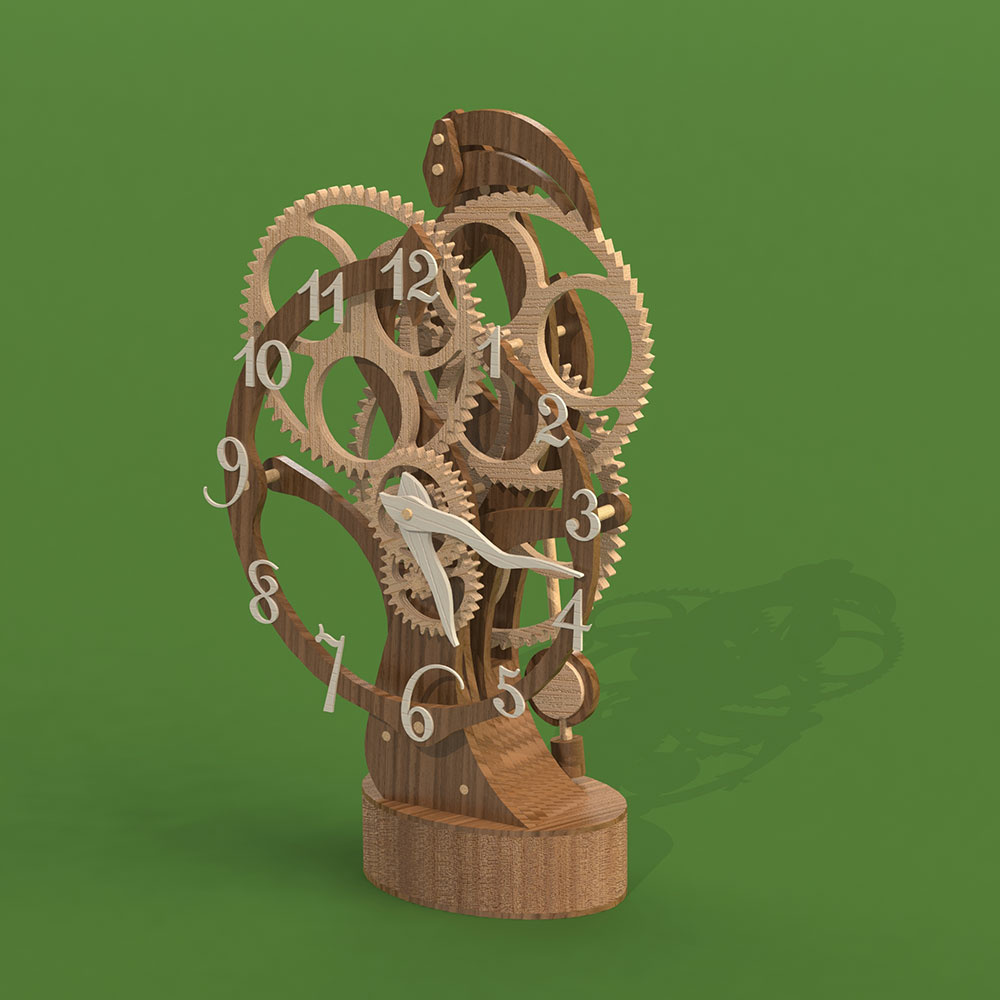 7003 Swmodel Table, fireplace wooden clock