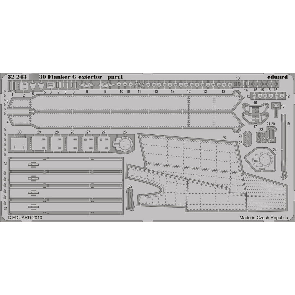 32243 Eduard photo etched parts for 1/32 С-30 Flanker G exterior Trumpeter
