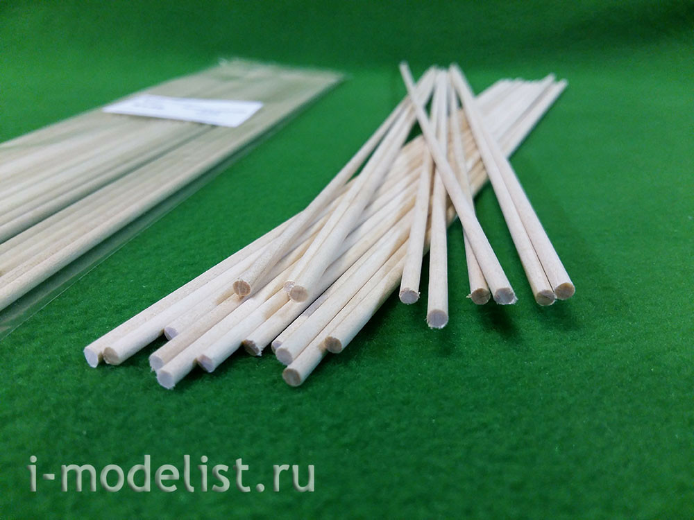 5139 Sbmodel  Round stick 3 mm, birch, length 300 mm., 20 pcs.
