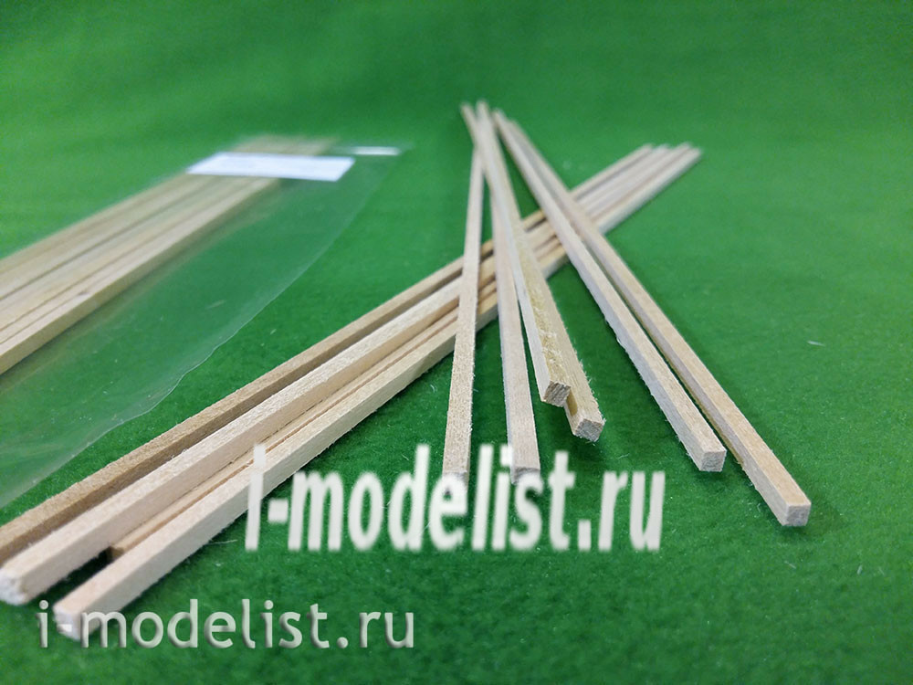 5109 Sbmodel Reiki 3x3 mm, length 300 mm, 10 pieces, lime