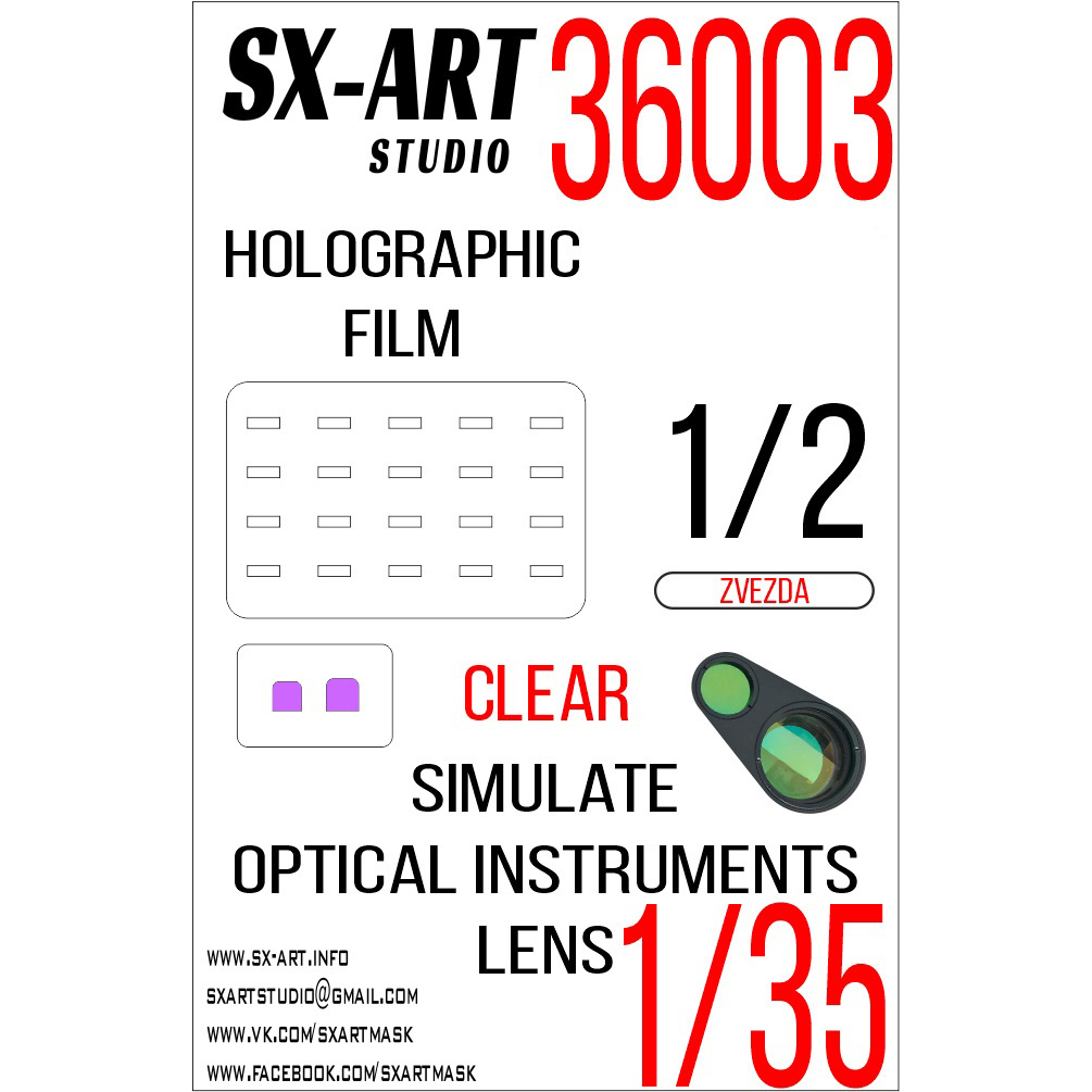 36003 SX-Art 1/35 Imitation of BMP-1/BMP-2 inspection devices (Zvezda) Transparent