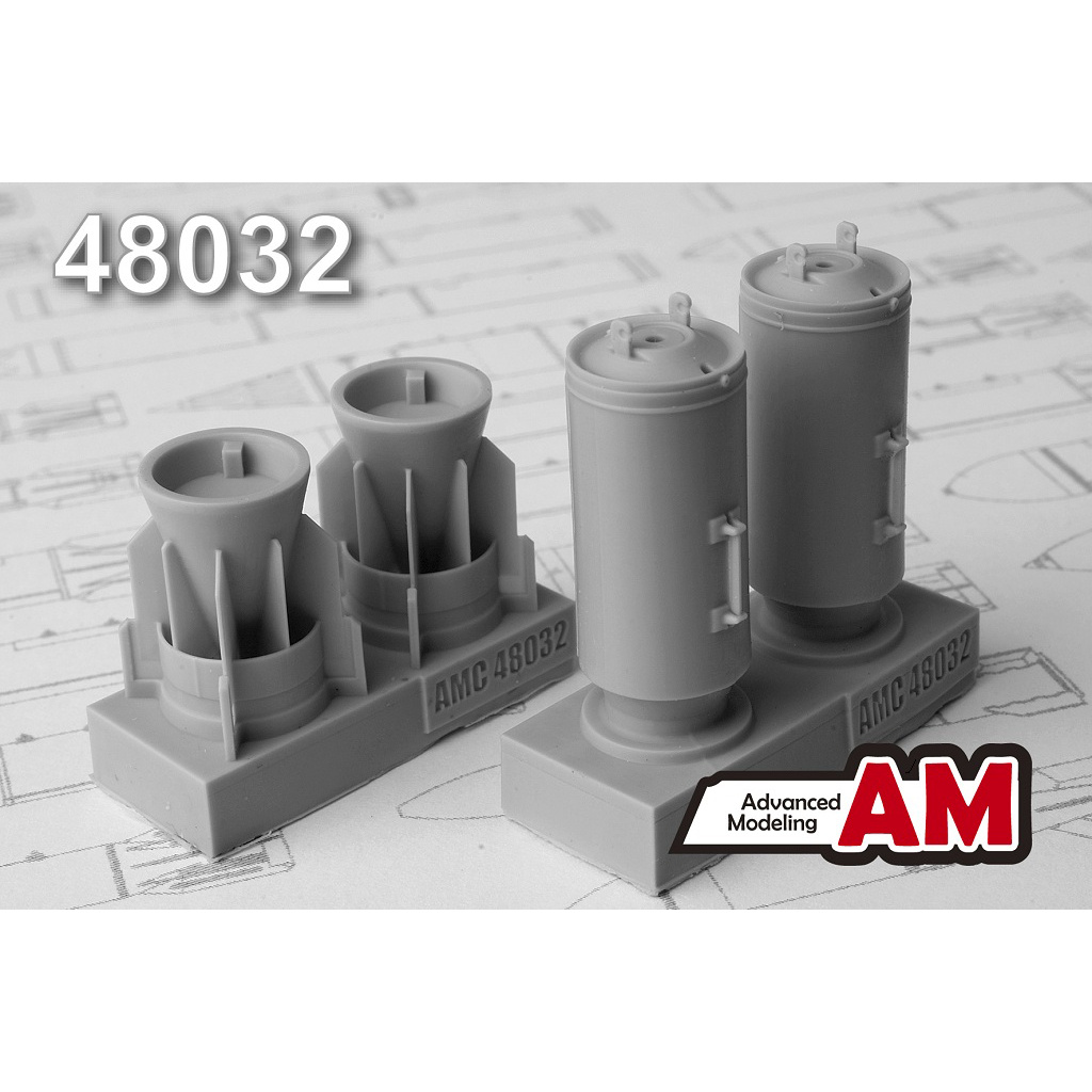 AMC48032 Advanced Modeling 1/48 Incendiary bomb caliber 500 kg without nose fairing ZAB-500SH (two bombs included)