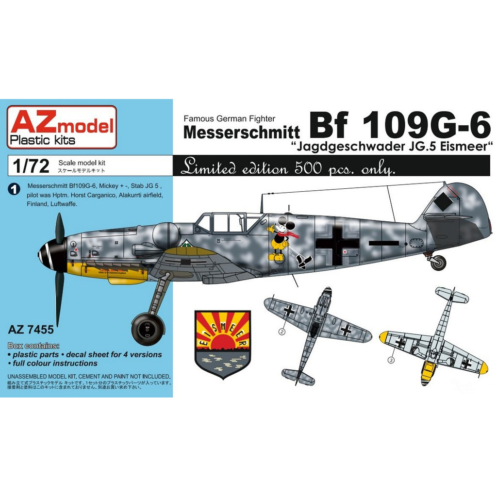 AZ7455 Azmodel 1/72 Messerschmitt Bf 109G-6 Jagdgeschwader JG.Five