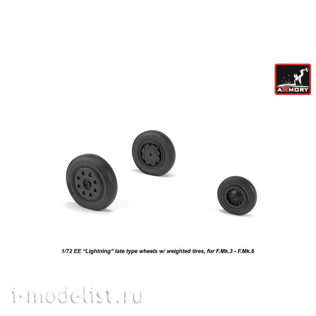 AW72410 Armory 1/72 Wheels for English Electric Lightning aircraft late with loaded tires