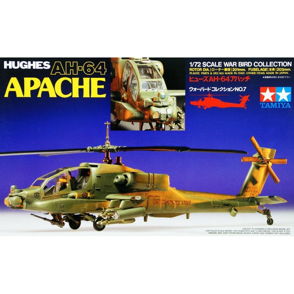 Tamiya 1/72 60707 American attack helicopter Hughes AH-64 Apache