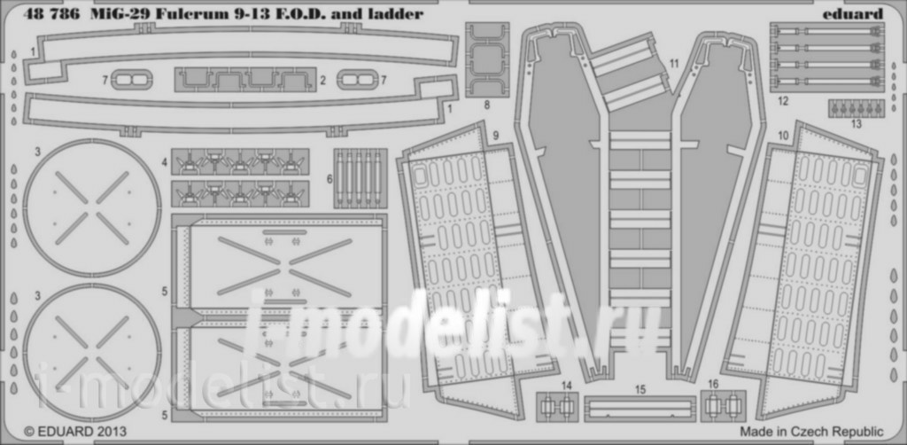 48786 Edward 1/48 photo-Etching MiGG-29 9-13 F. O. D. and ladder