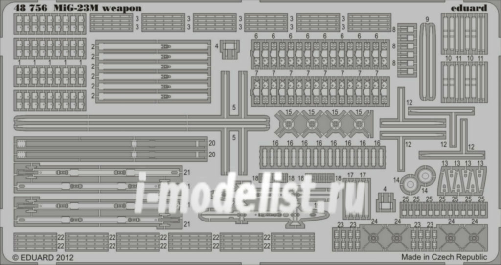 Eduard 48756 1/48 photo etched parts MiG-23M/ML/MF weapon