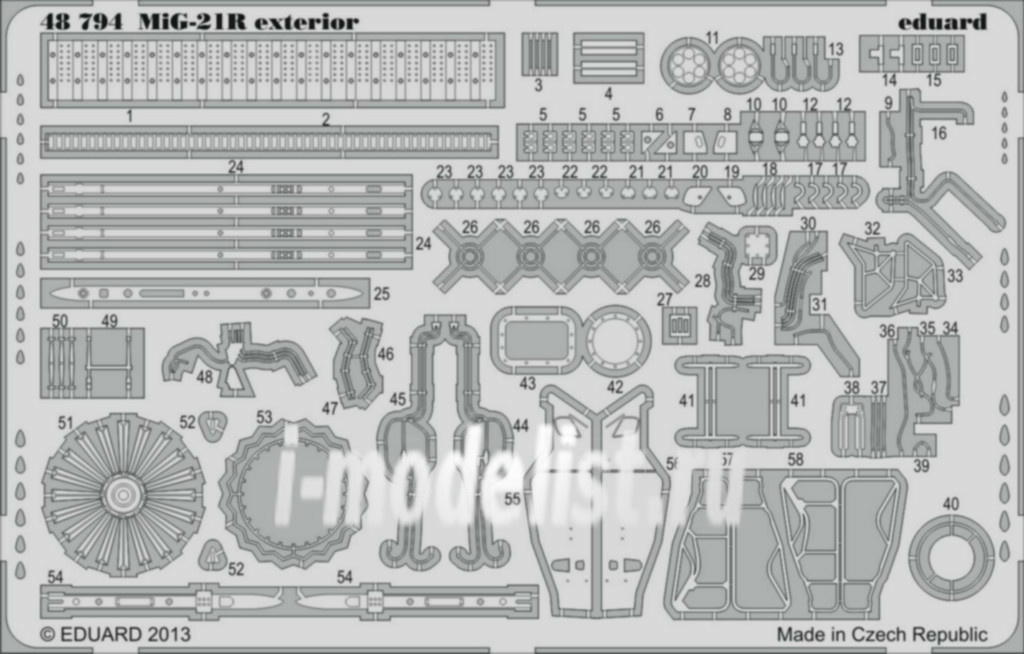 48794 Eduard photo etched parts 1/48 MiGG-21R exterior