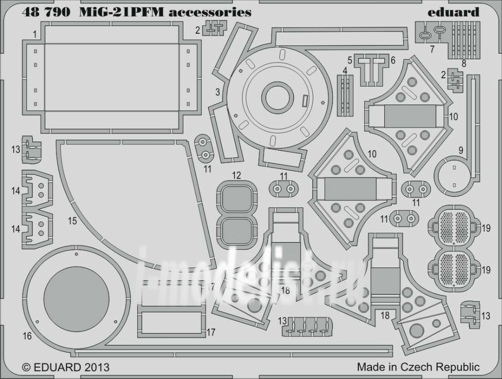 48790 Eduard photo etched parts 1/48 MiG-21PFM accessories