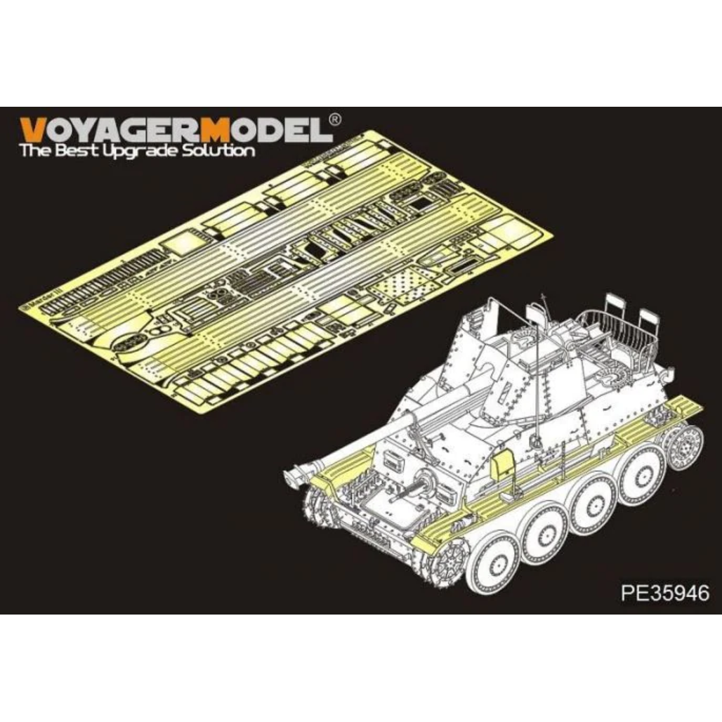 PE35946 Voyager Model 1/35 Photo Etching for German Tank Destroyer Marder III (Sd.Kfz.139) Wings with additional details