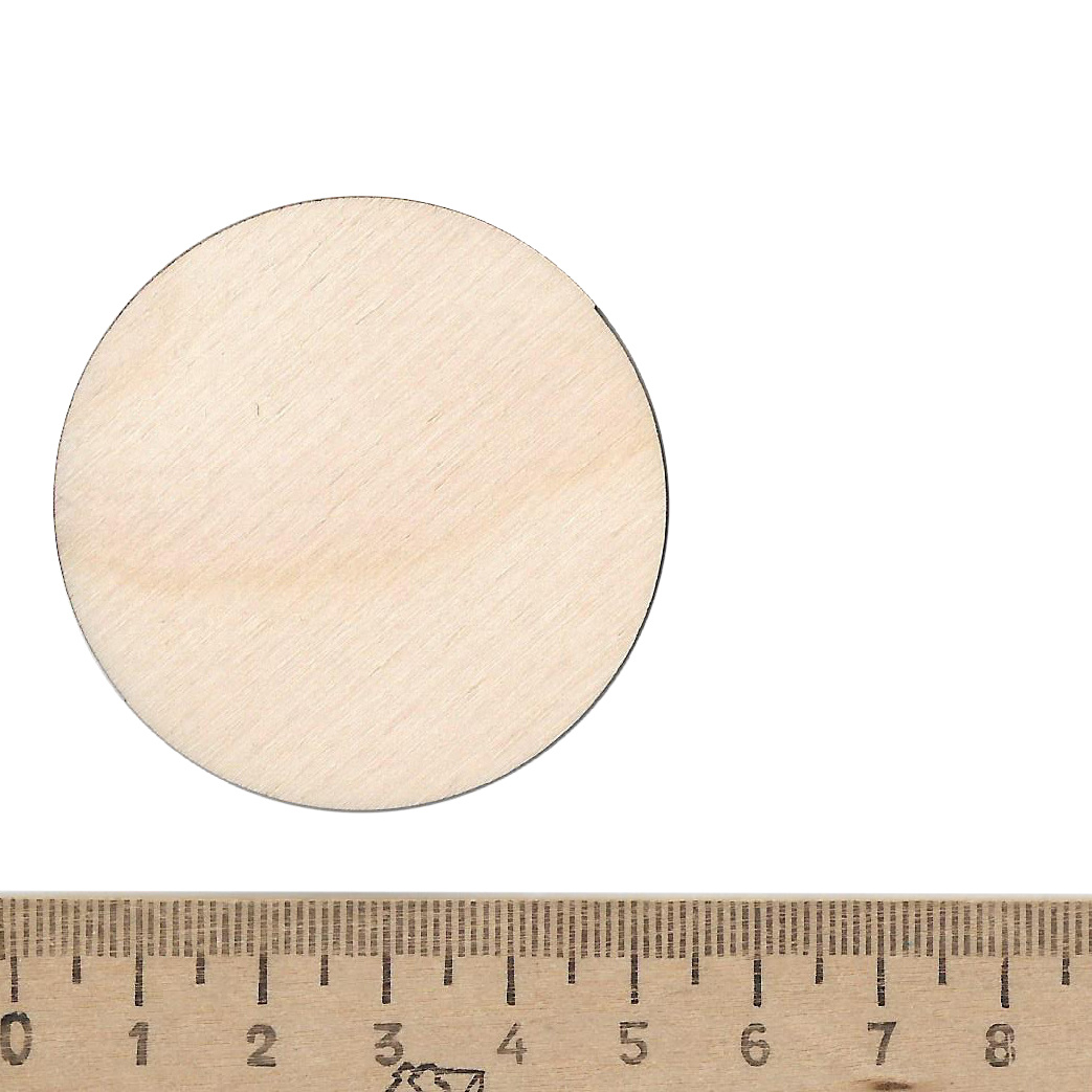 5407 Svmodel Base for miniatures, plywood 50 mm, 4 pcs