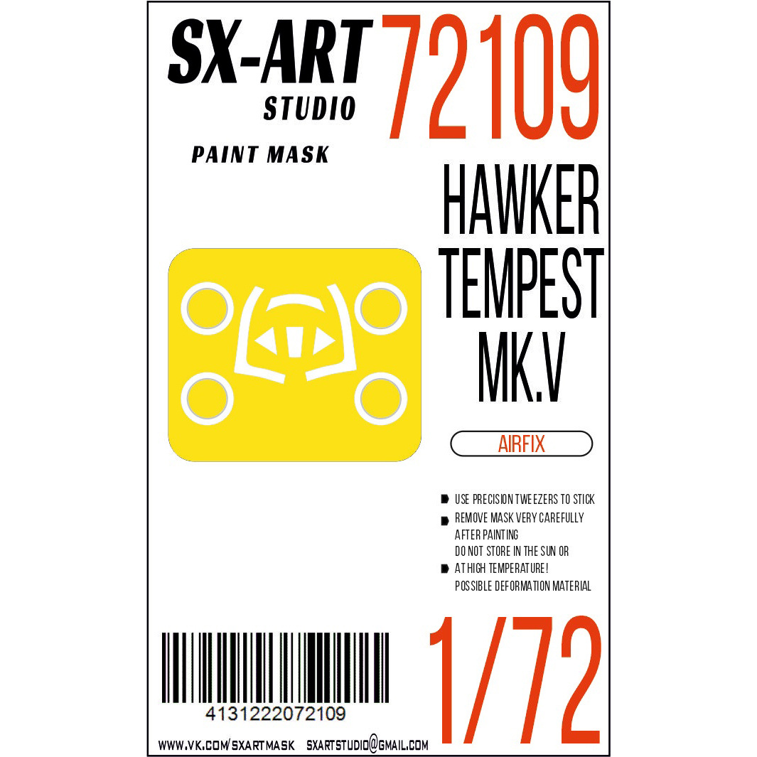 72109 SX-Art 1/72 Hawker Tempest Mk.V Paint Mask (Airfix)