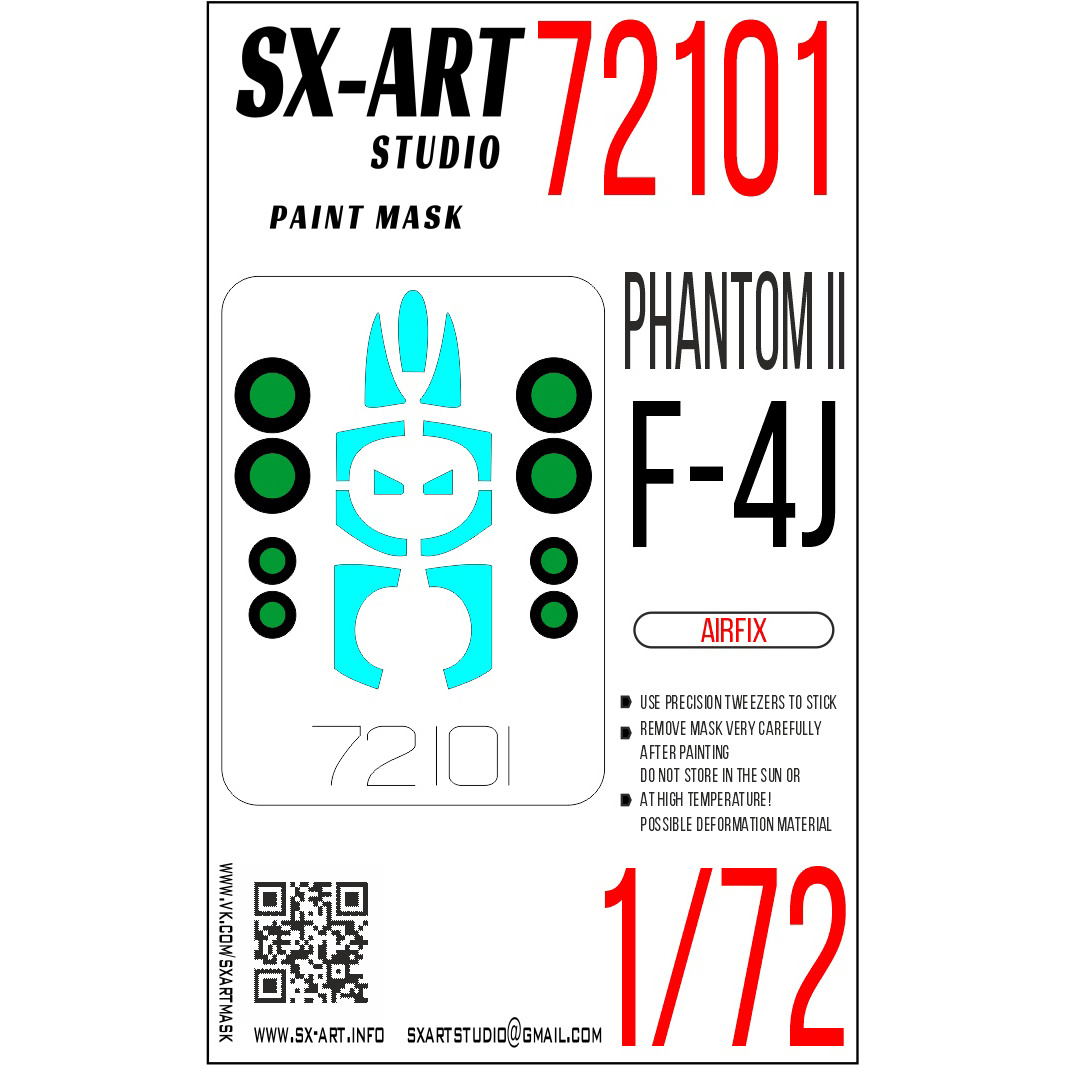 72101 SX-Art 1/72 Paint Mask F-4J Phantom II (Airfix)