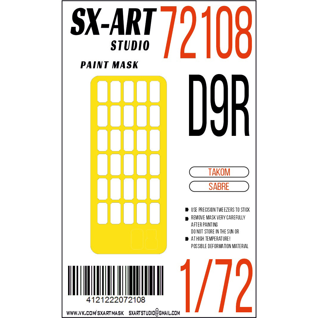 72108 SX-Art 1/72 Paint mask D9R (Takom/Sabre)
