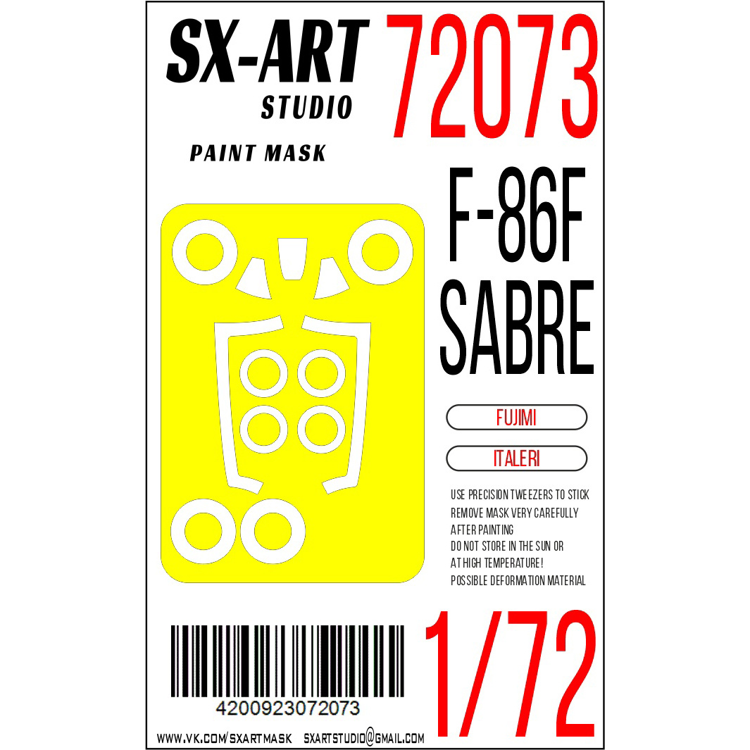 72073 SX-Art 1/72 F-86F Sabre Paint Mask (Fujimi / Italeri)
