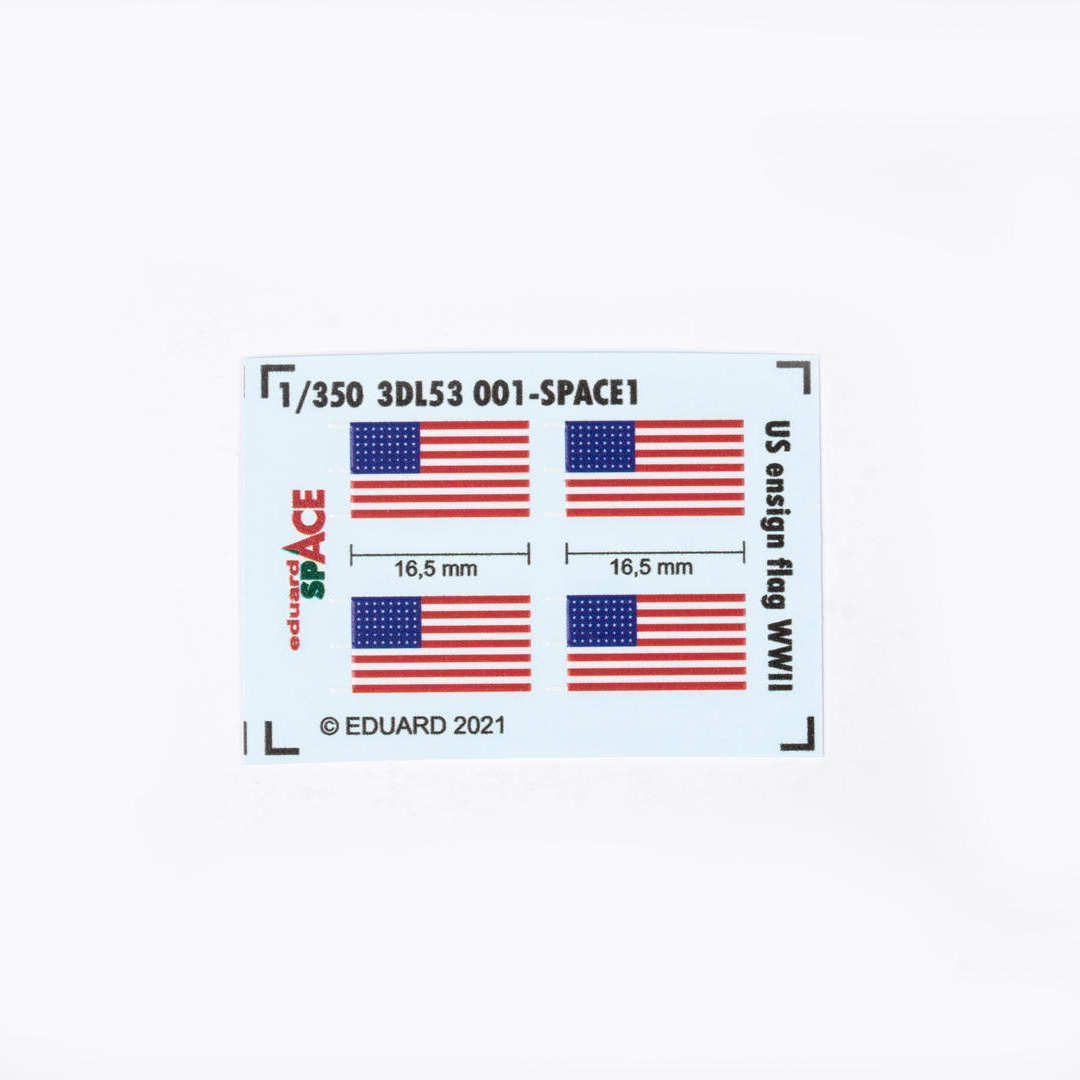 3DL53001 Eduard 1/350 3D Decals American Flag, World War II SPACE