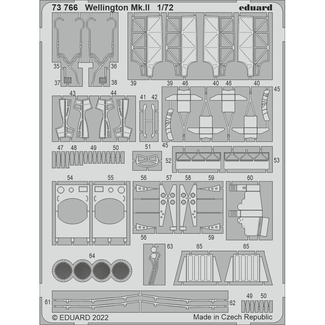 73766 Eduard 1/72 Photo Etching for Wellington Mk. II