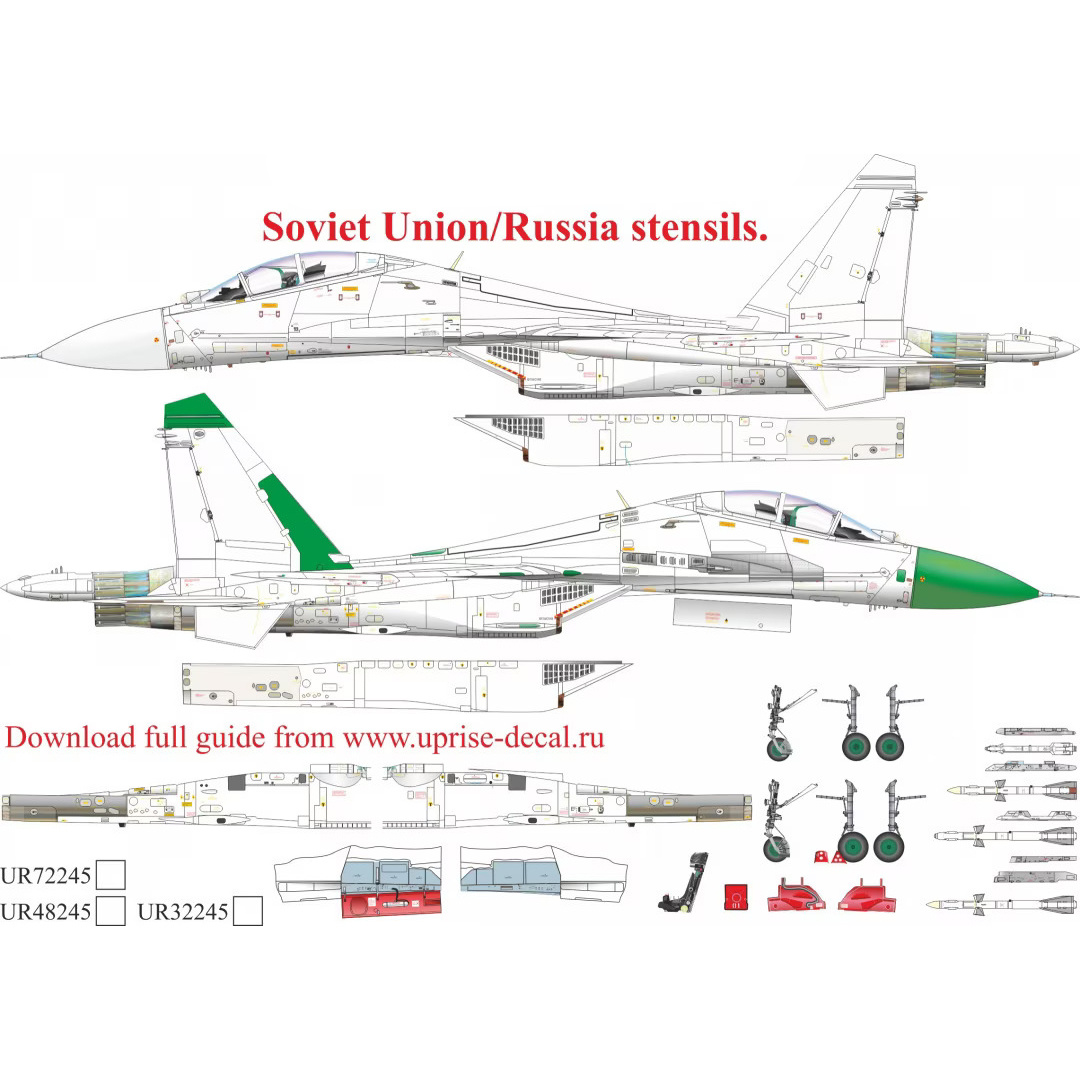 UR48245 Sunrise 1/48 Decal for С-27UB Flanker since. inscriptions