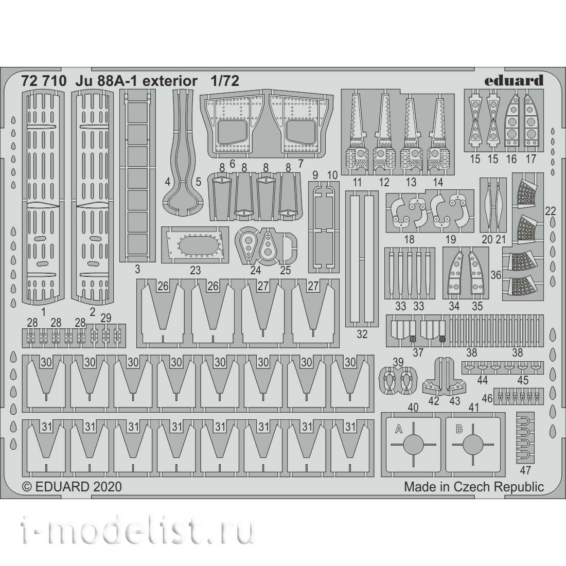 72710 Eduard photo etched parts for 1/72 Ju 88A-1, exterior