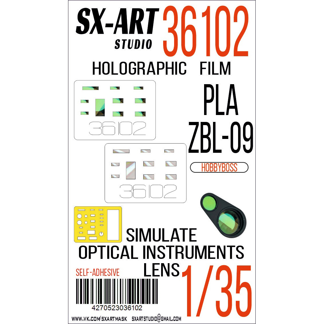 36102 SX-Art 1/35 Imitation of viewing devices PLA ZBL-09 Snow Leopard IFV (Hobbyboss)