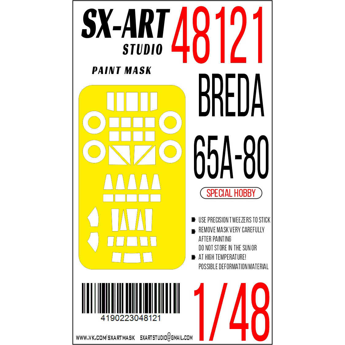 48121 SX-Art 1/48 Paint mask Breda 65A-80 (Special Hobby)
