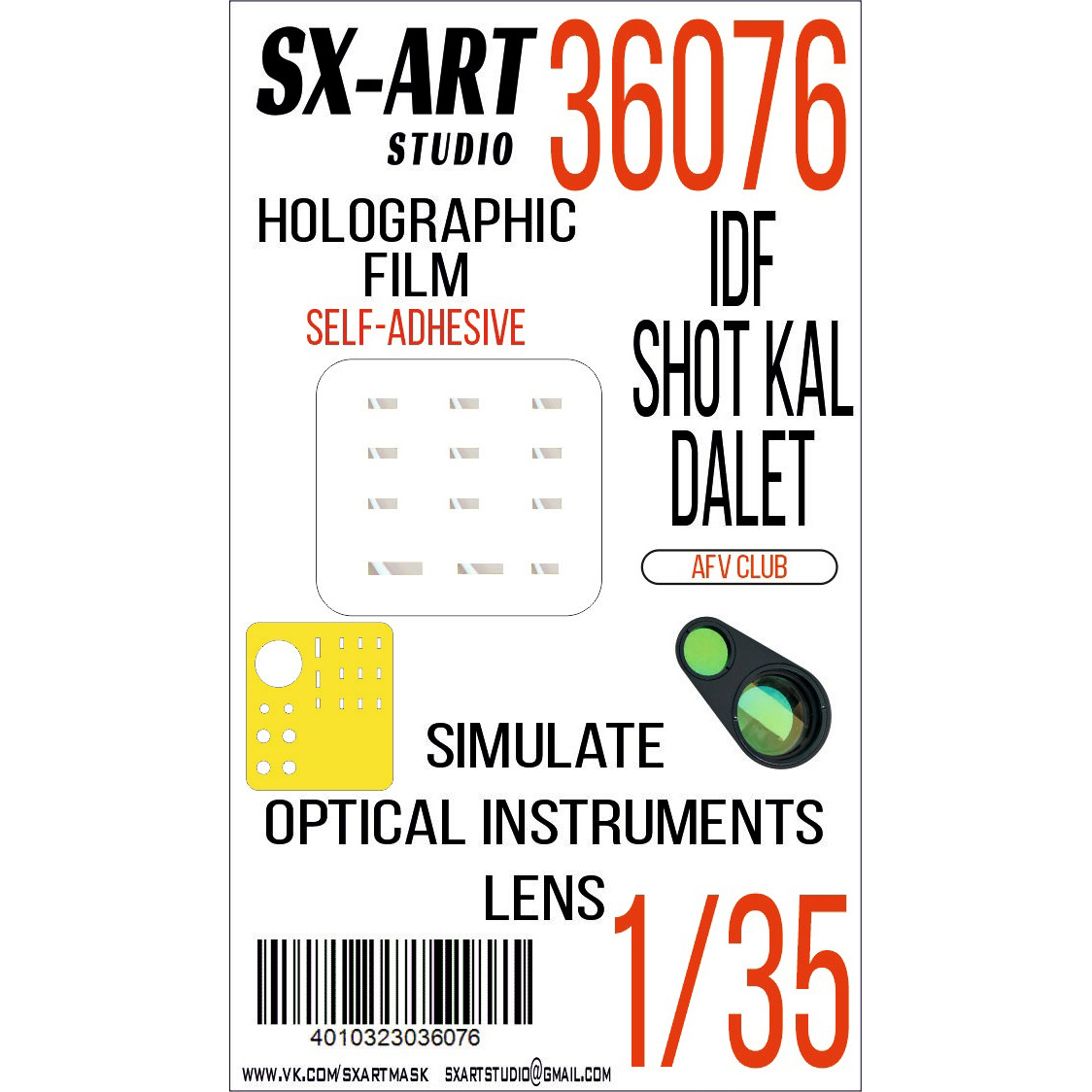 36076 SX-Art 1/35 Imitation of inspection devices IDF SHOT KAL Dalet (AFVClub)