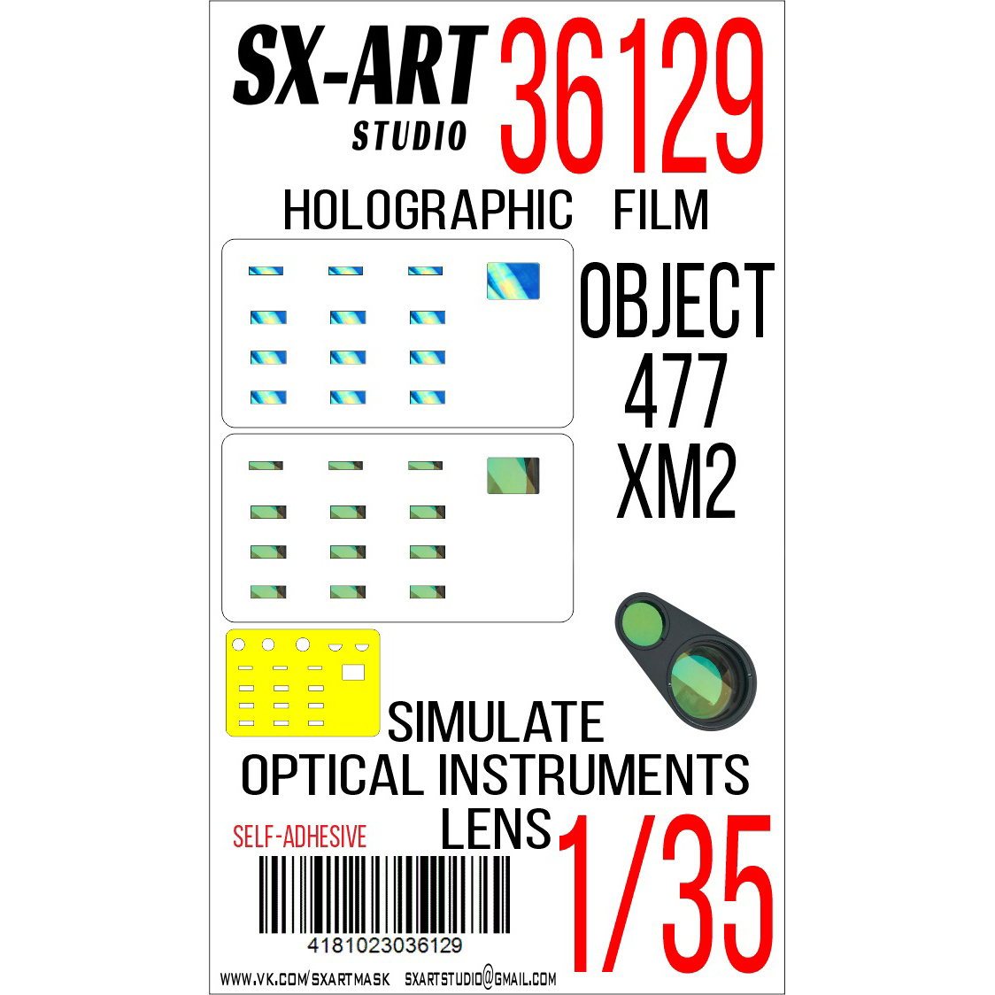 36129 SX-Art 1/35 Imitation of inspection instruments Object 477 XM2 (Trumpeter)