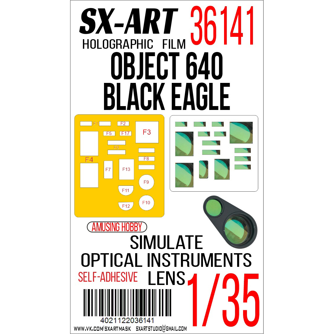 36141 SX-Art 1/35 Имитация смfromровых приборов Object 640 Black Eagle (Amusing Hobby)