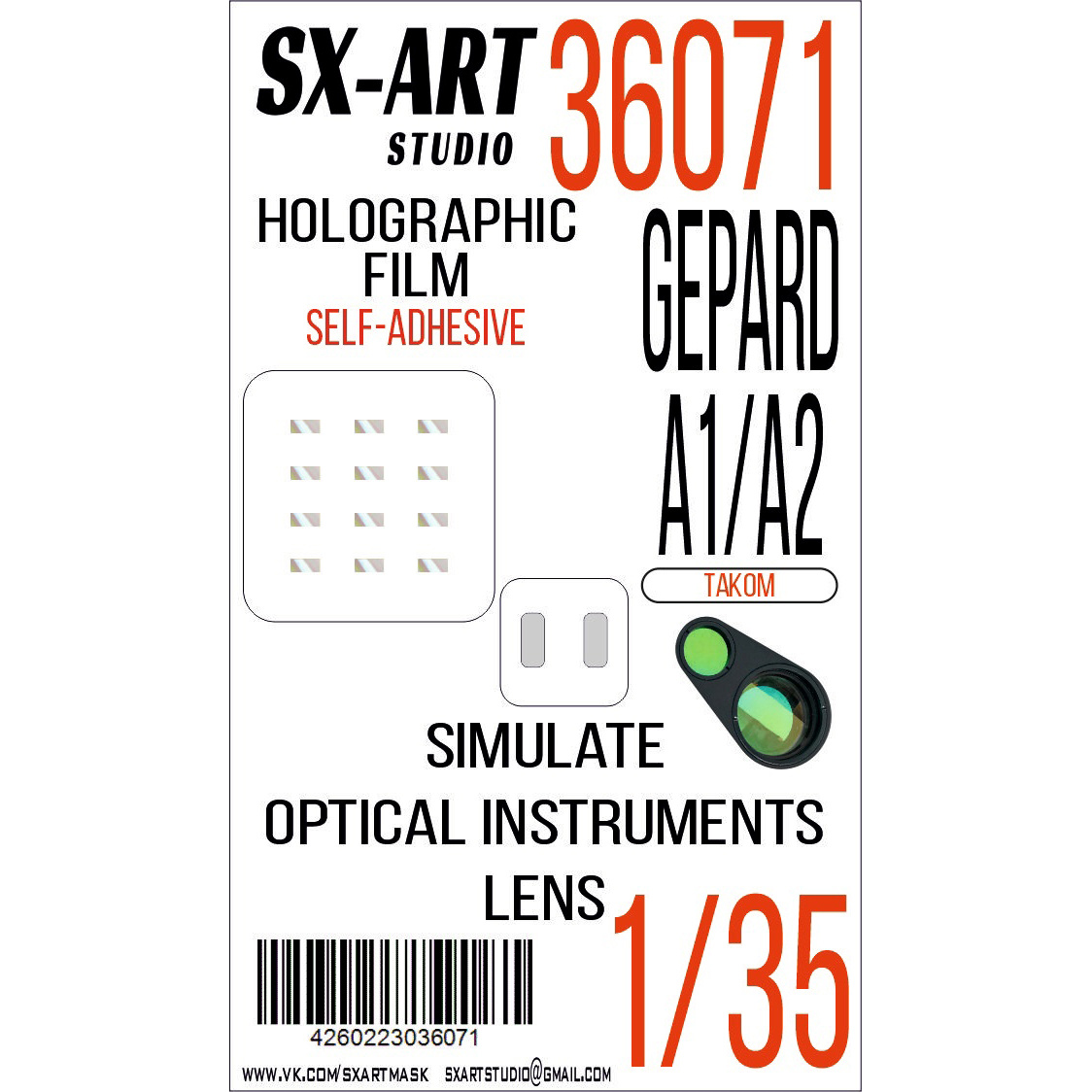 36071 SX-Art 1/35 Imitation of Gepard Spaag A1/A2 inspection devices (Takom)