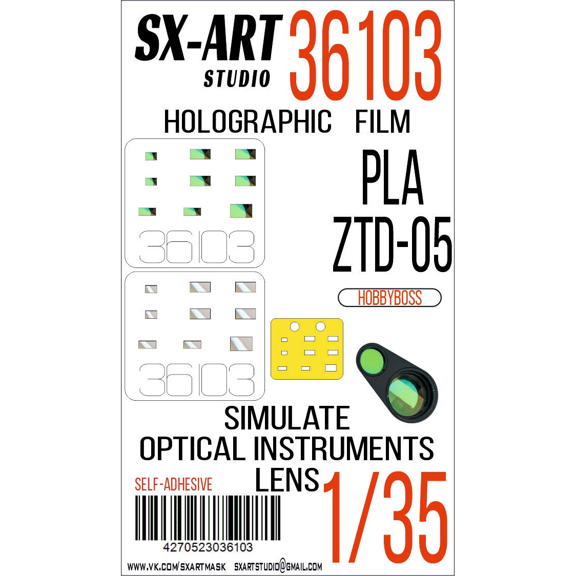 36103 SX-Art 1/35 Imitation of inspection devices PLA ZTD-05 AAAV (Hobbyboss)