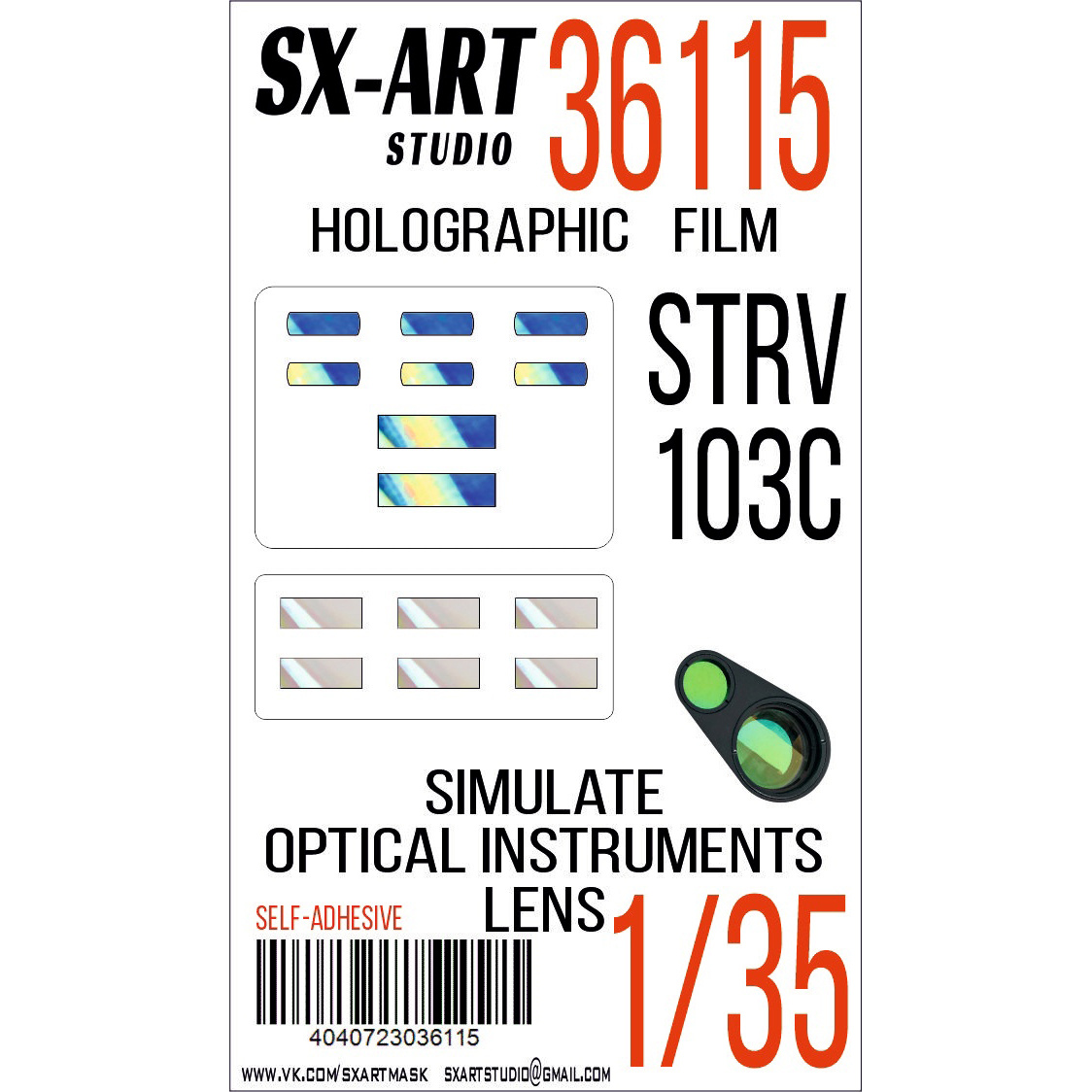 36115 SX-Art 1/35 Imitation of inspection instruments Sweden Strv 103C (Trumpeter)