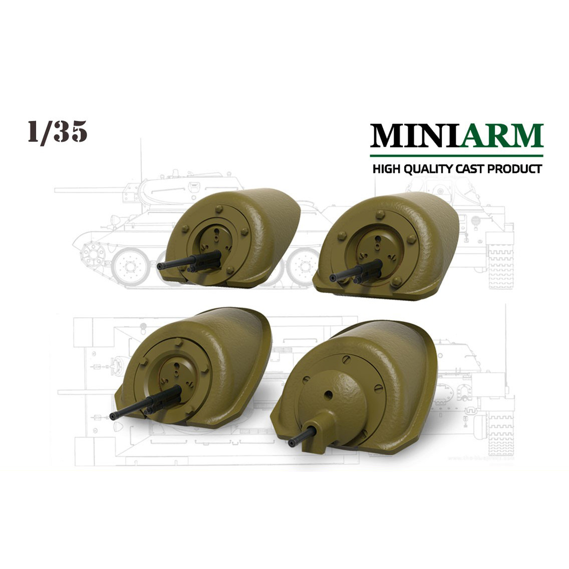 35195 Miniarm 1/35 Tank 34 Armored course machine guns assembled early (4 variants)