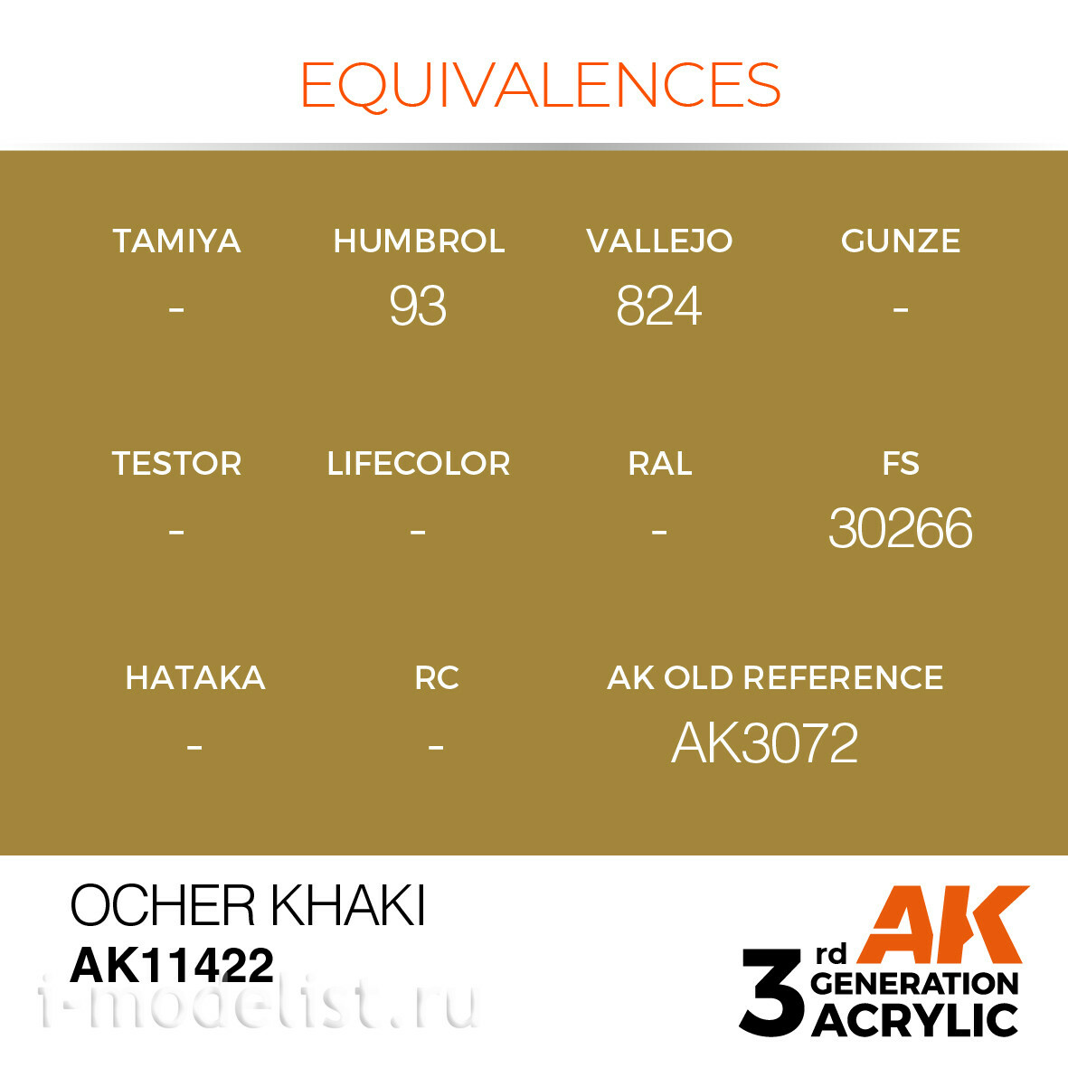 AK11422 AK Interactive Acrylic paint OCHER KHAKI – FIGURES (ochre khaki) 17 ml