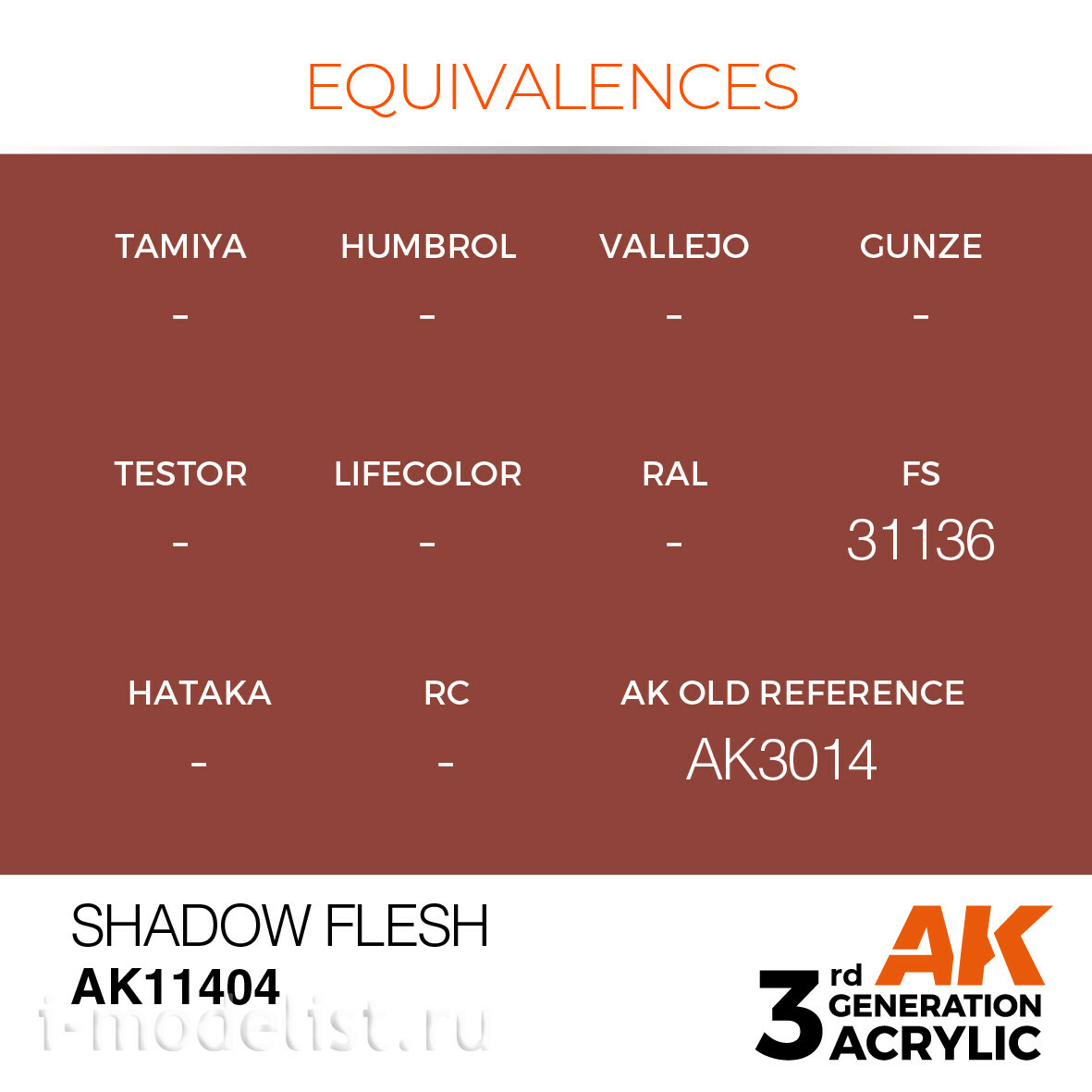 AK11404 AK Interactive Acrylic paint SHADOW FLESH-FIGURES 17 ml