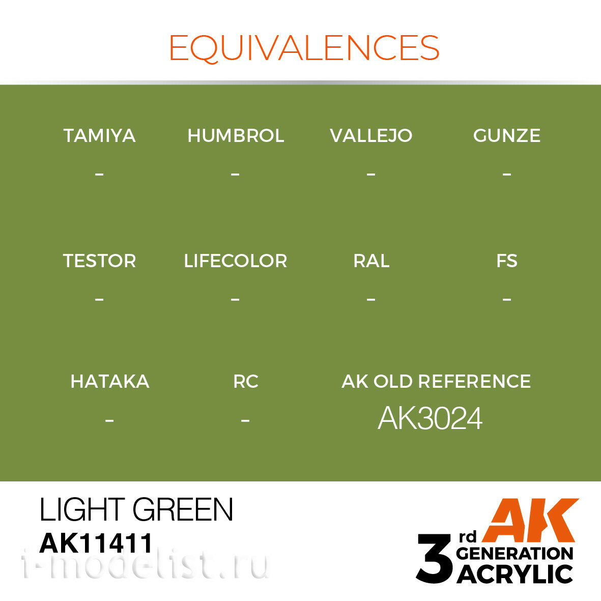 AK11411 AK Interactive Acrylic paint LIGHT GREEN – FIGURES (light green) 17 ml