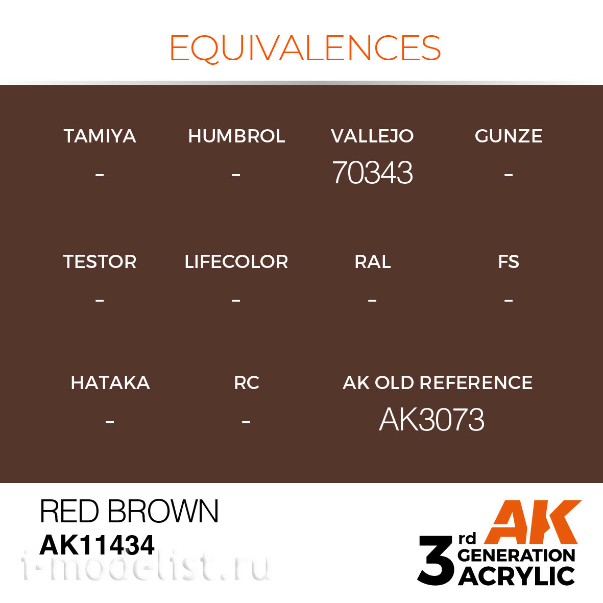 AK11434 AK Interactive Acrylic paint RED BROWN – FIGURES (red-brown) 17 ml