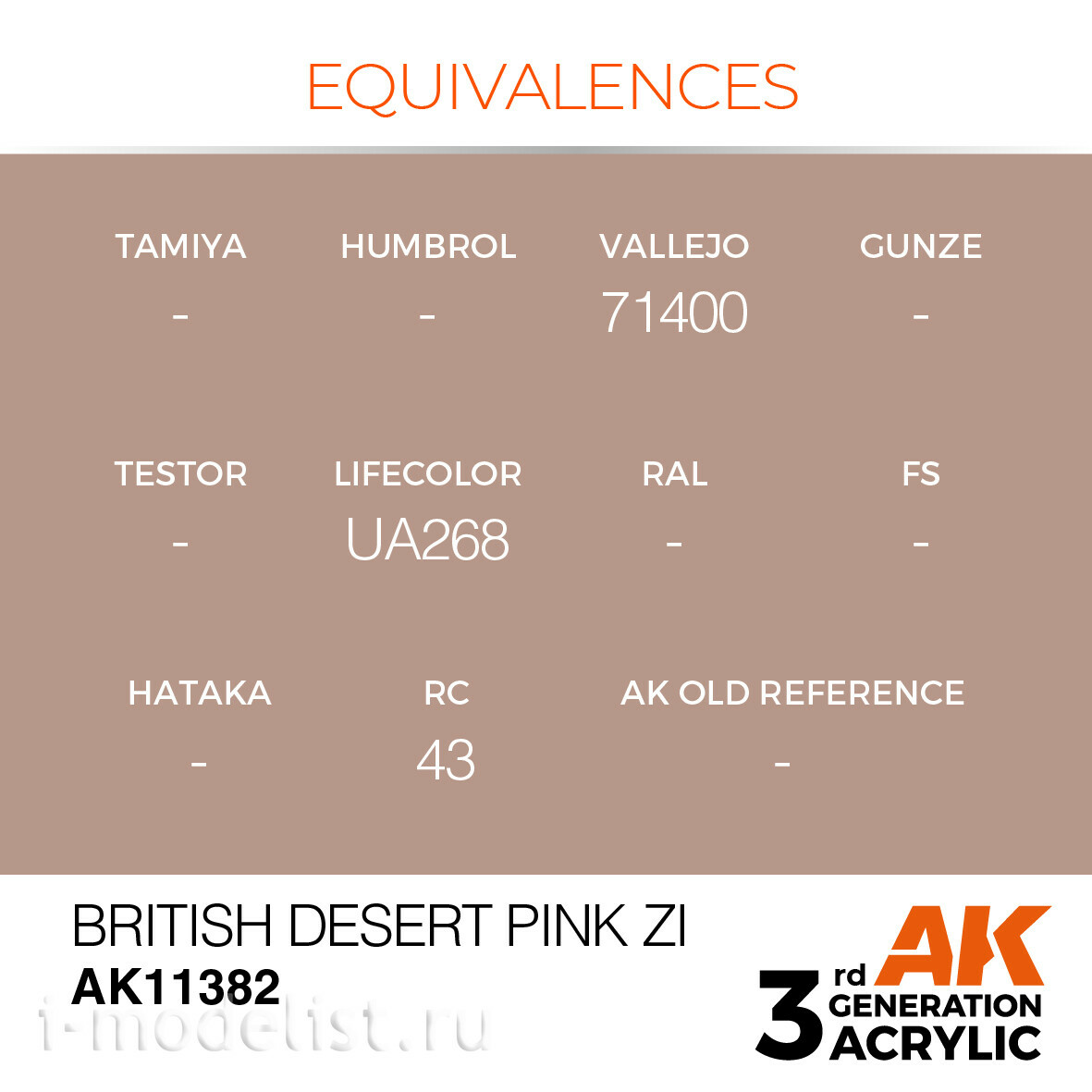 AK11382 AK Interactive Acrylic paint BRITISH DESERT PINK ZI (British desert pink) 17 ml