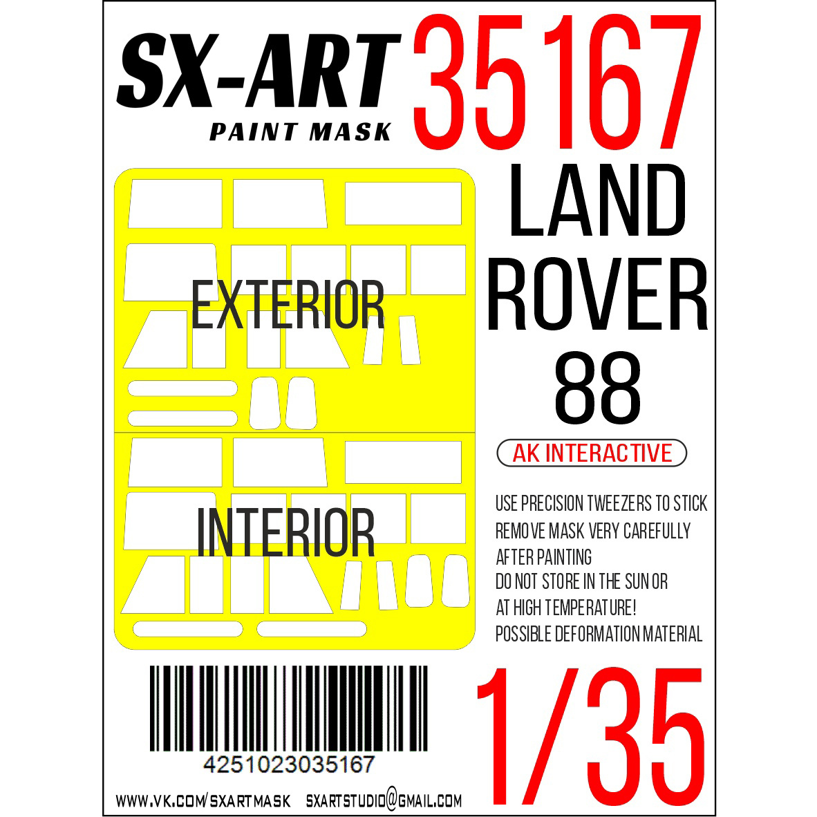 35167 SX-Art 1/35 Paint Mask Land Rover 88 (AK)