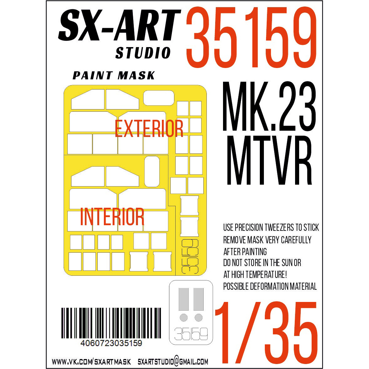 35159 SX-Art 1/35 Paint mask MK.23 MTVR (Trumpeter)