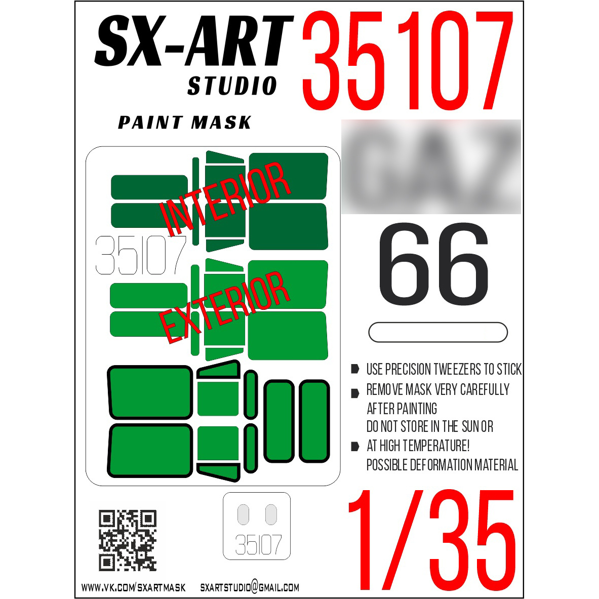 35107 SX-Art 1/35 Paint Mask 66 + mirrors