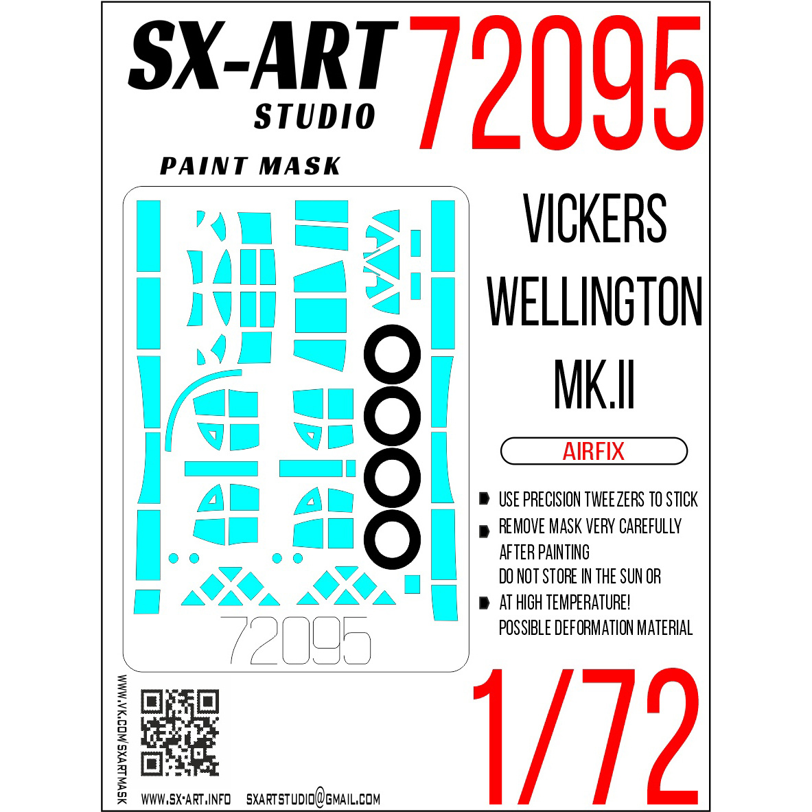 72095 SX-Art 1/72 Paint Mask for Vickers Wellington Mk.II (Airfix)