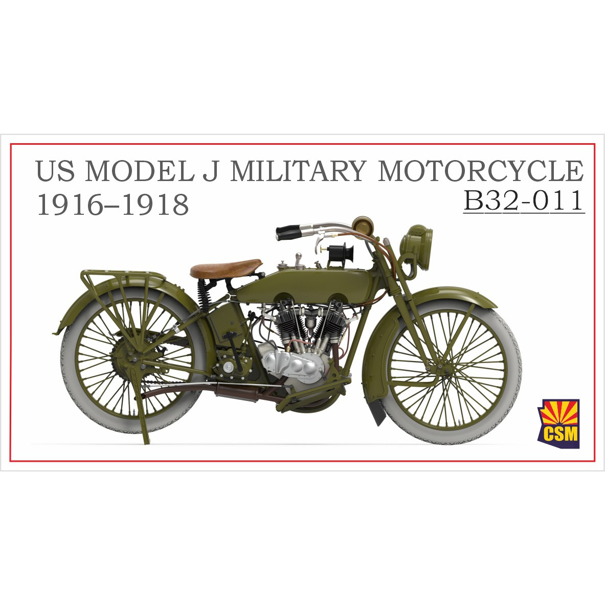 B32-011 Copper State Models 1/32 Военный мfromоцикл US Model J, 1916-1918 гг.