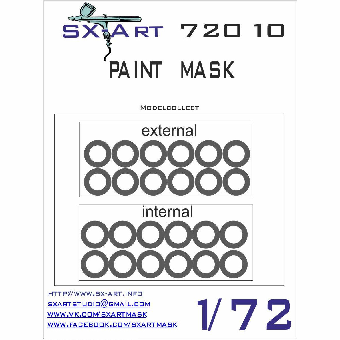 72010 SX-Art 1/72 Painting mask for tank 90 (for model Modelcollect)